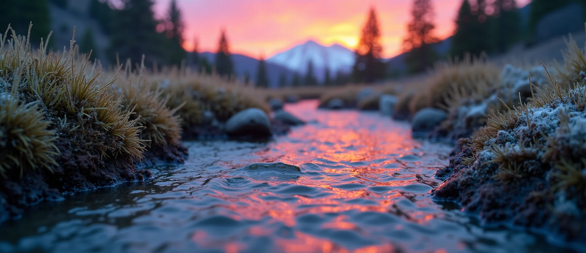 Symbolizing Flow/Cleansing: A local Manzanita clear cold snowmelt stream. - AI Generated