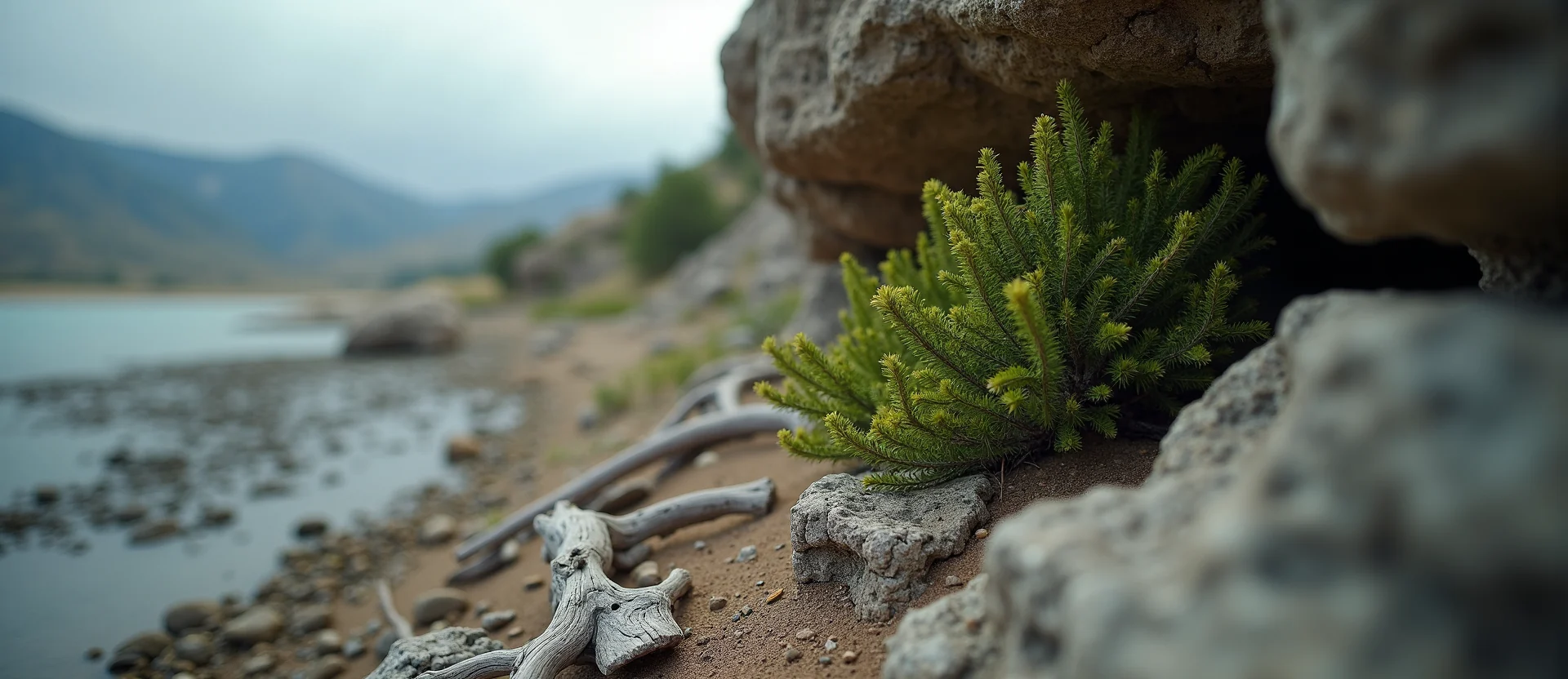 Symbolizing Growth/Resilience: A local Mountain Mahogany tree growing out of a rock cleft. - AI Generated