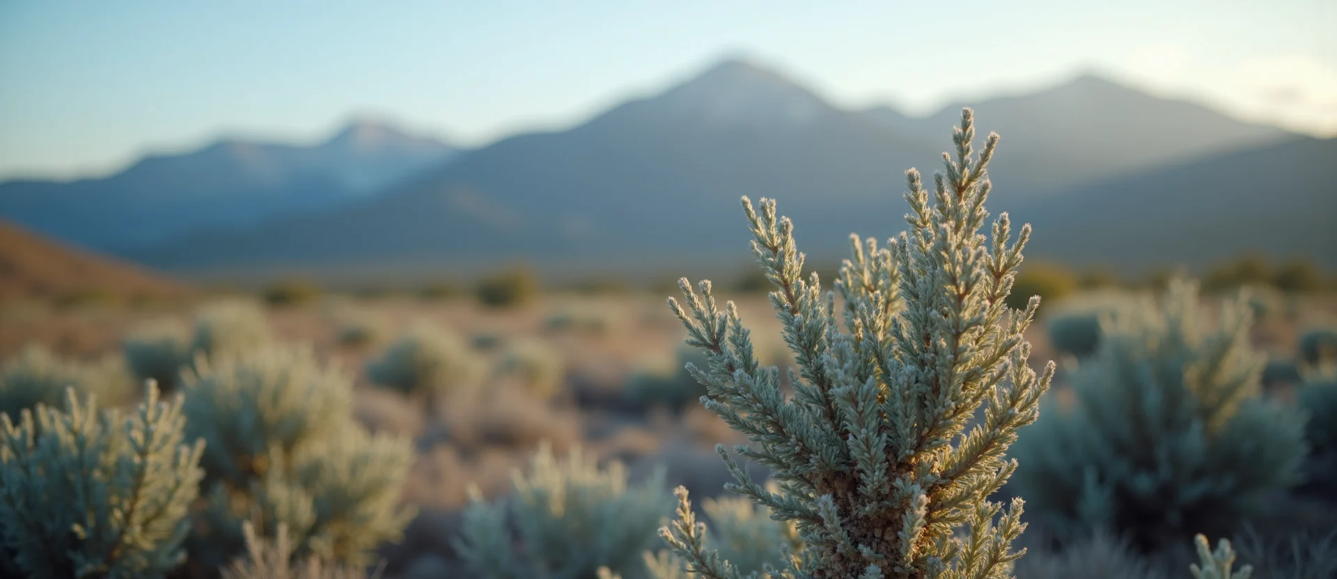 Symbolizing Flow/Cleansing: A local Rabbitbrush raindrops on desert leaves. - AI Generated