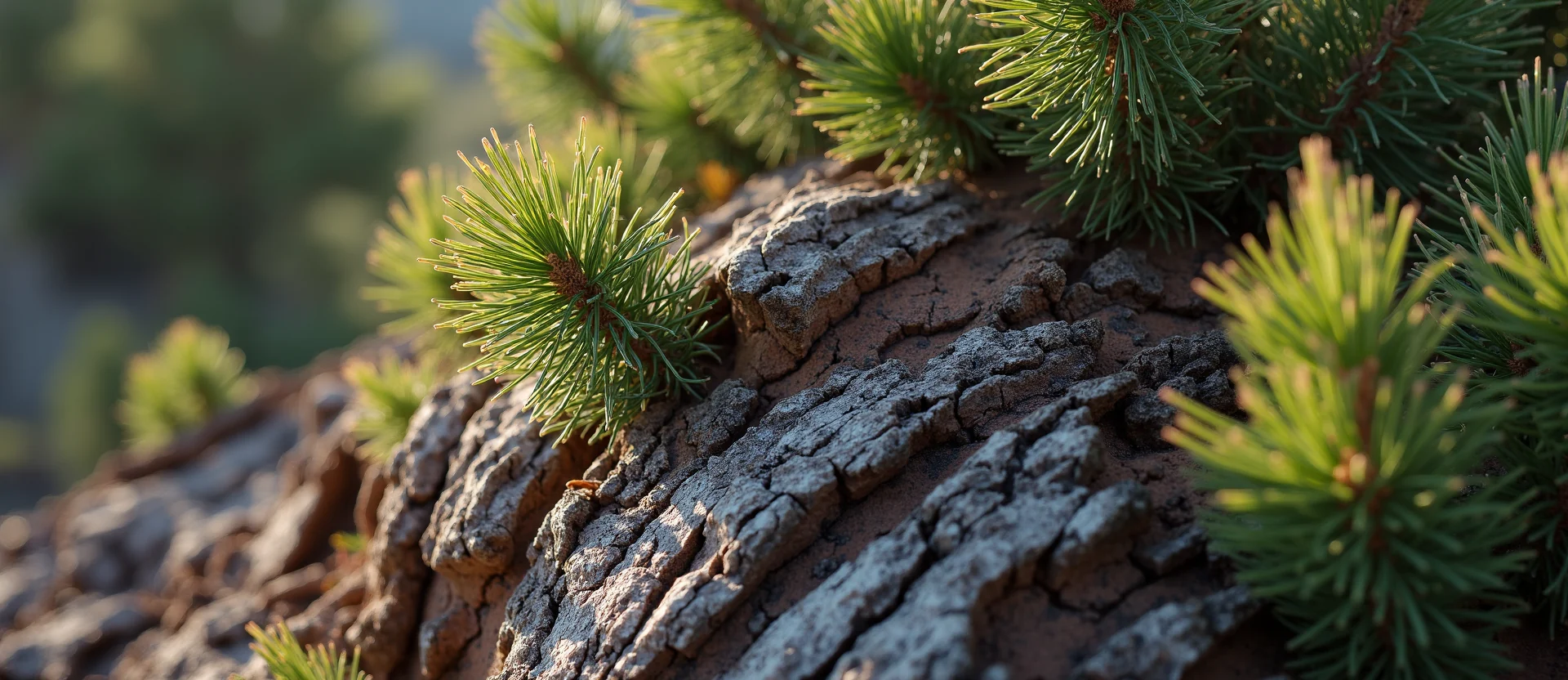 Symbolizing Growth/Resilience: A local Mountain Mahogany sturdy weathered tree trunk. - AI Generated