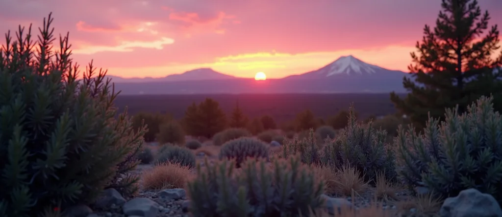 Symbolizing Stability/Peak: A local Bitterbrush distant Sierra horizon. - AI Generated