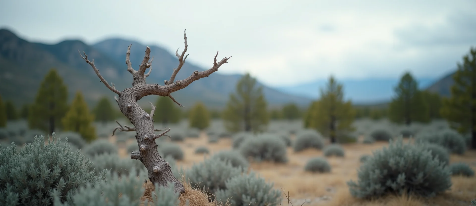 Symbolizing Growth/Resilience: A local Ponderosa Pine new branch reaching for the sky. - AI Generated