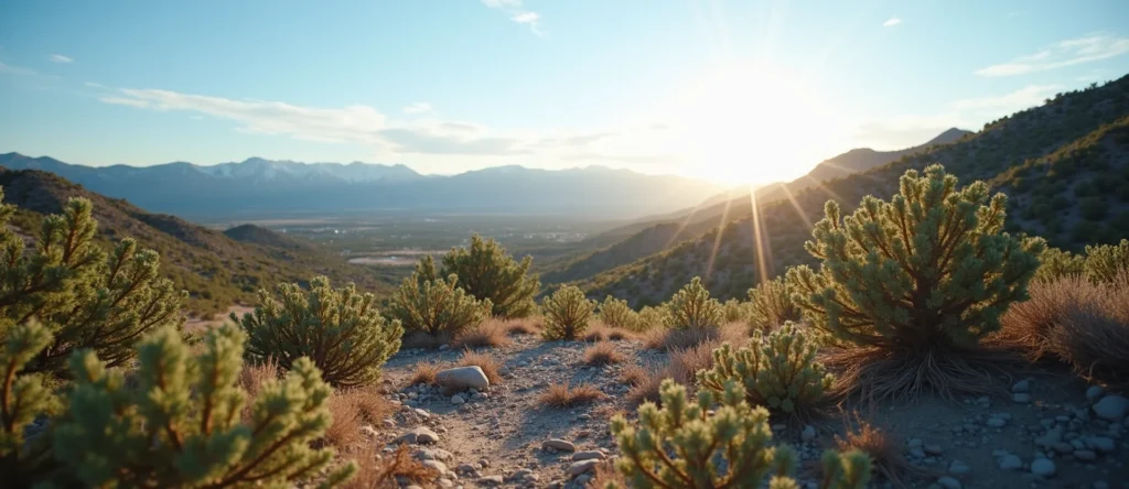 Symbolizing Identity/Local: A local Bitterbrush Sierra Nevada skyline. - AI Generated