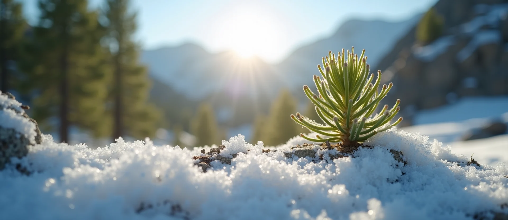 Symbolizing Seed/New Beginning: A local Sierra Juniper sprouting sagebrush seedling. - AI Generated