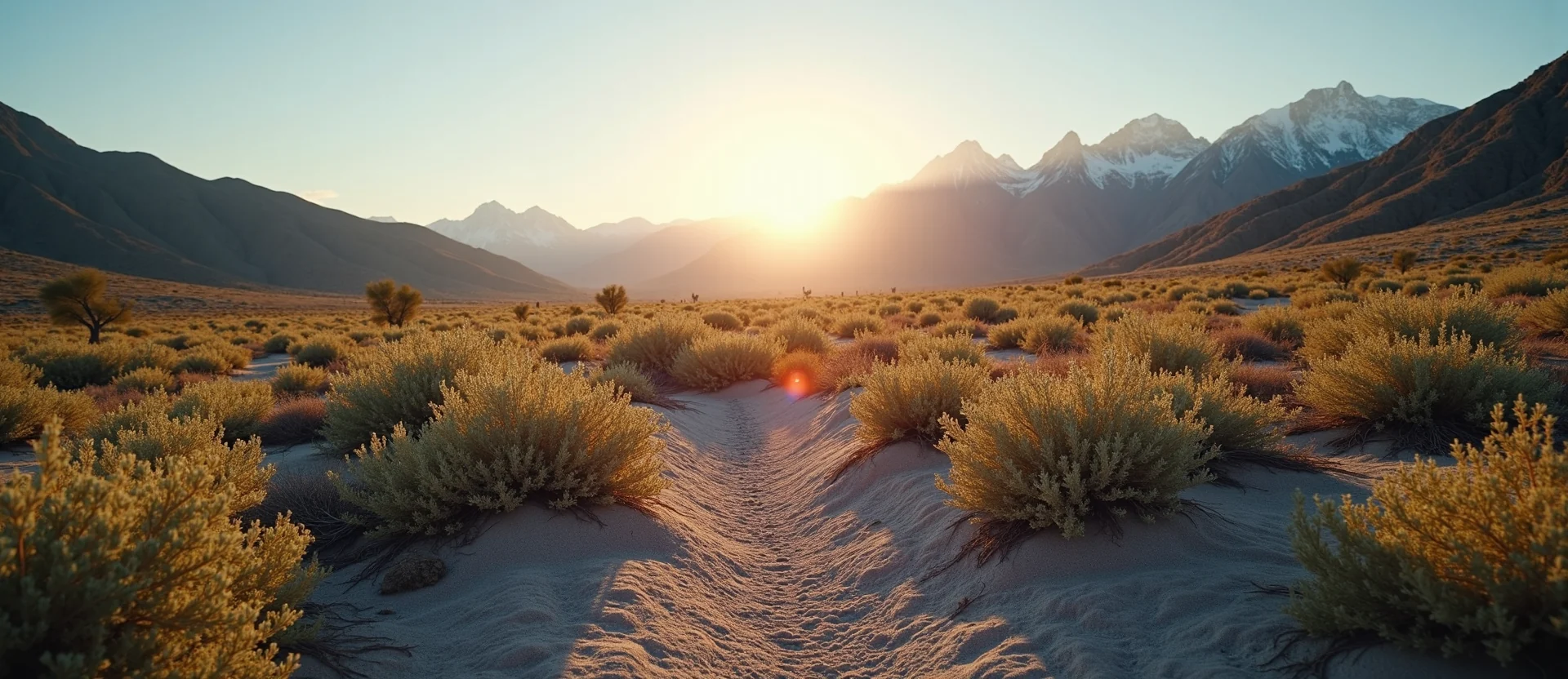 Symbolizing Identity/Local: A local Bitterbrush Sierra Nevada skyline. - AI Generated