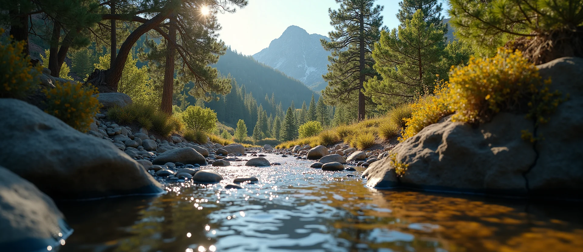Symbolizing Flow/Cleansing: A local Manzanita babbling mountain creek. - AI Generated
