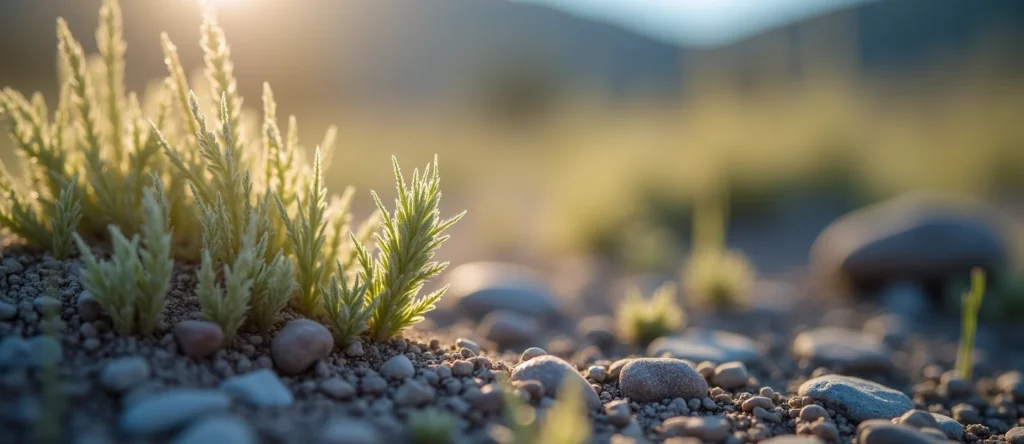 Symbolizing Seed/New Beginning: A local Rabbitbrush sprouting sagebrush seedling. - AI Generated