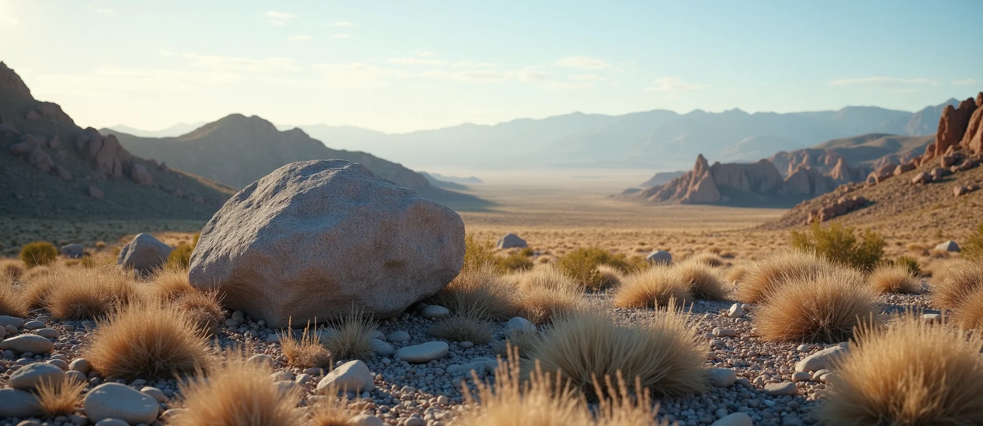Symbolizing Stability/Peak: A local Desert Peach unshakable boulder. - AI Generated