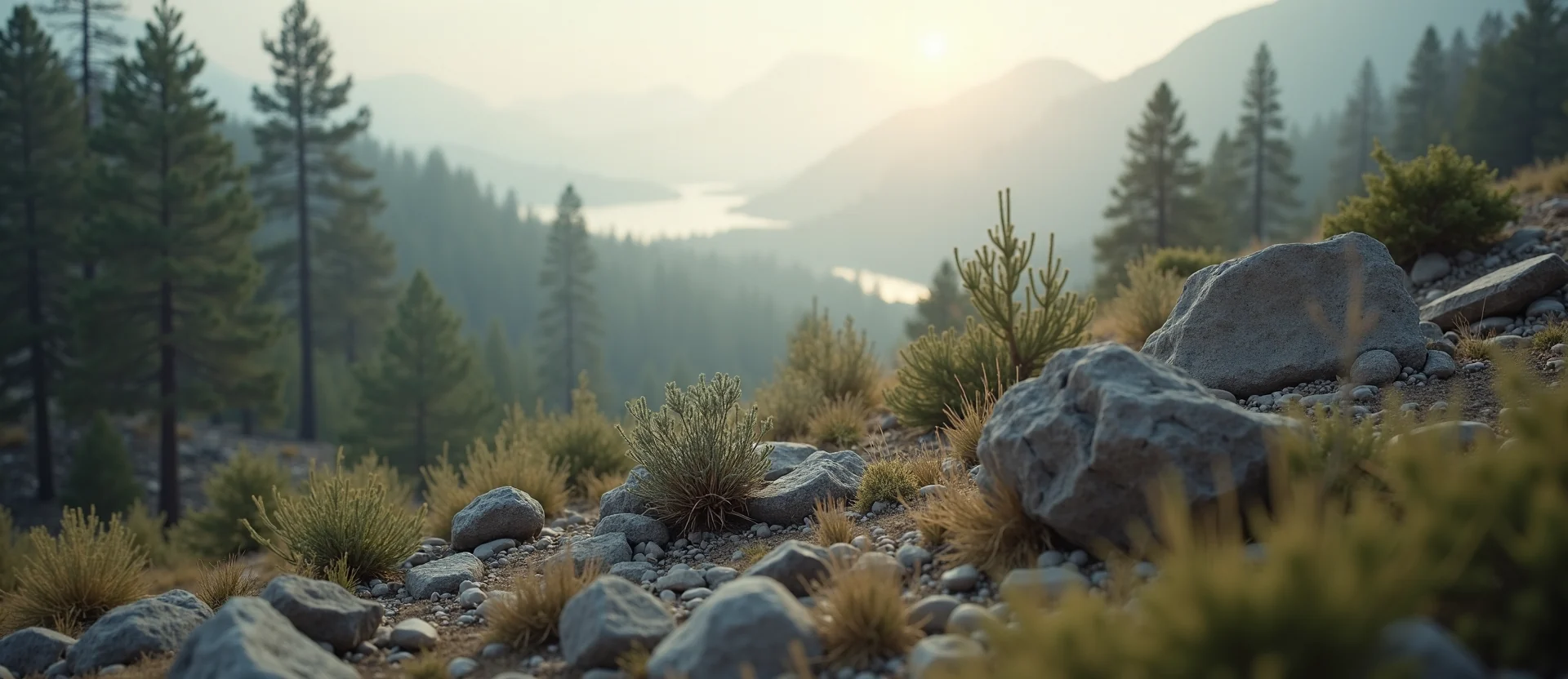 Symbolizing Stability/Peak: A local Mountain Mahogany solid mountain ridge. - AI Generated