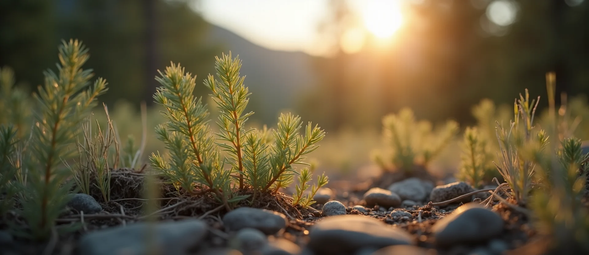 Symbolizing Seed/New Beginning: A local Desert Peach sprouting sagebrush seedling. - AI Generated