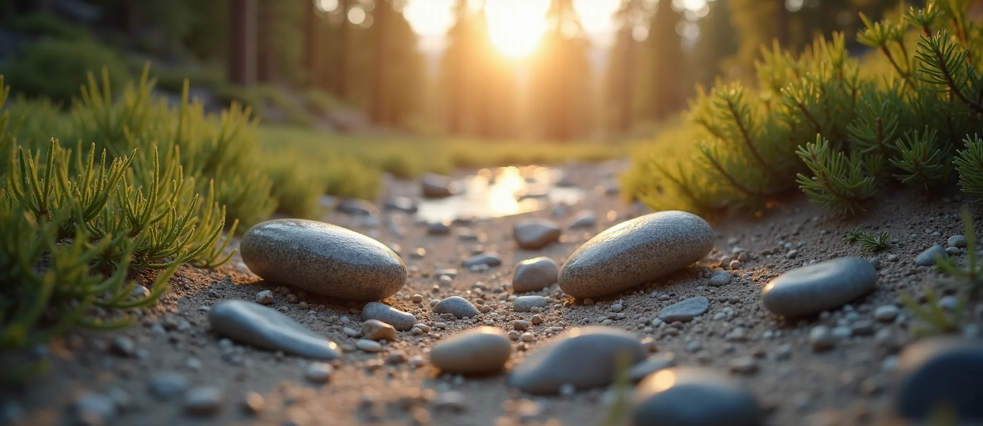 Symbolizing Flow/Cleansing: A local Desert Peach smooth Truckee river stones. - AI Generated