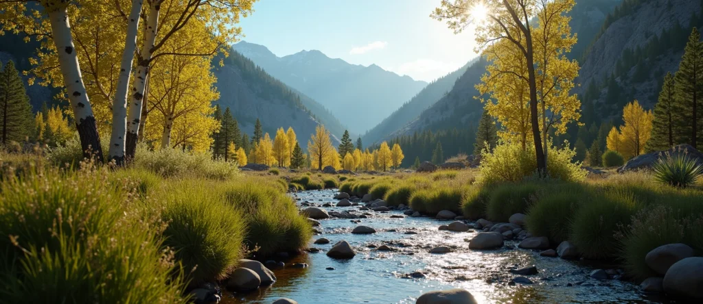 Symbolizing Flow/Cleansing: A local Desert Peach babbling mountain creek. - AI Generated