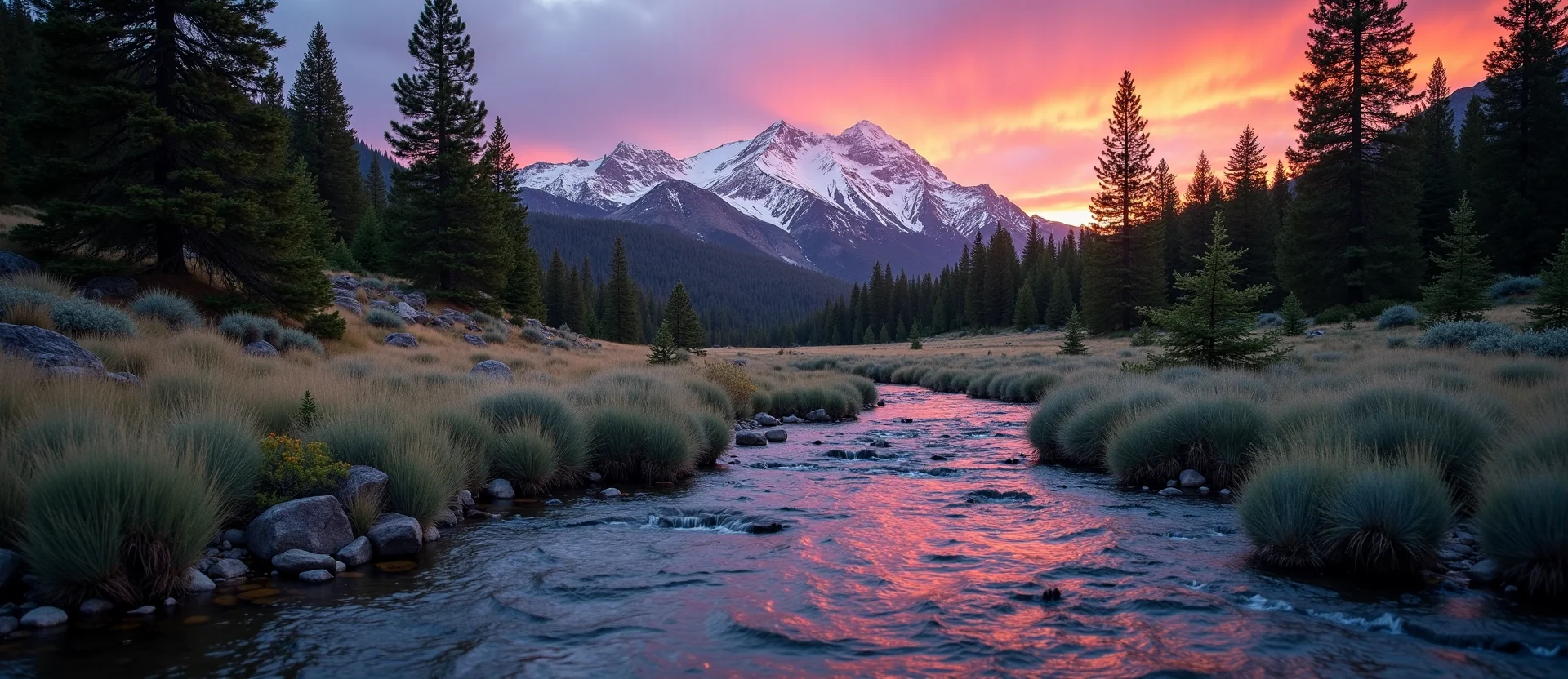 Symbolizing Flow/Cleansing: A local Ponderosa Pine clear cold snowmelt stream. - AI Generated