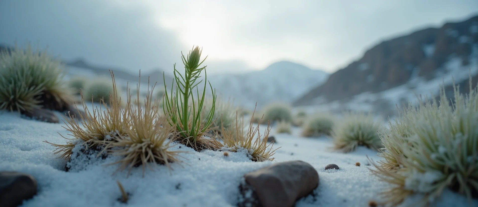 Symbolizing Seed/New Beginning: A local Indian Paintbrush sprouting sagebrush seedling. - AI Generated