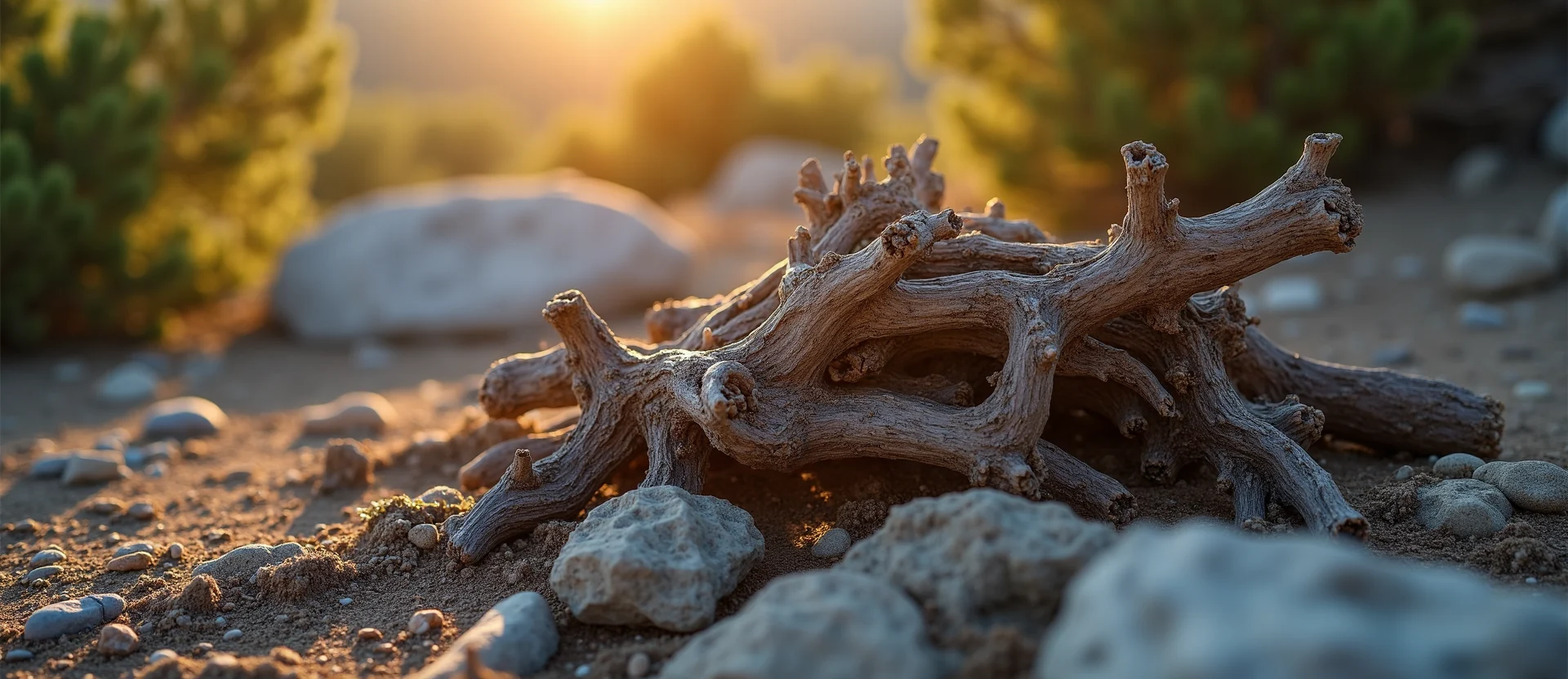 Symbolizing Growth/Resilience: A local Sierra Juniper gnarled juniper roots. - AI Generated