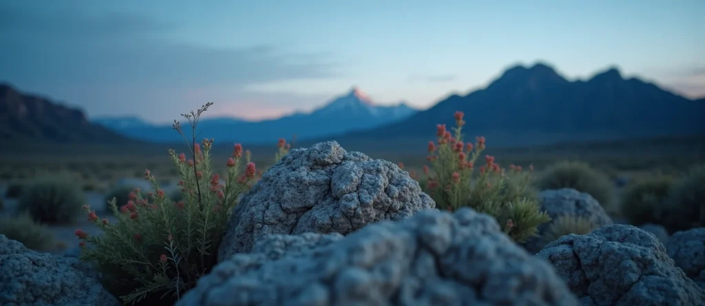 Symbolizing Identity/Local: A local Indian Paintbrush Peavine Mountain silhouette. - AI Generated