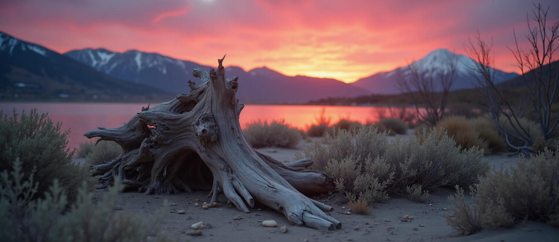 Symbolizing Growth/Resilience: A local Desert Peach sturdy weathered tree trunk. - AI Generated