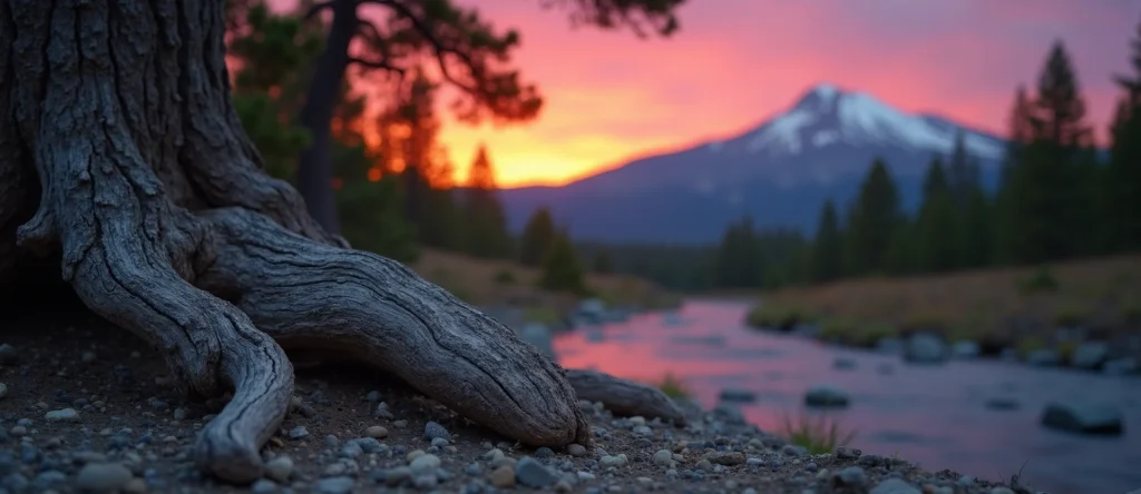 Symbolizing Growth/Resilience: A local Ponderosa Pine sturdy weathered tree trunk. - AI Generated