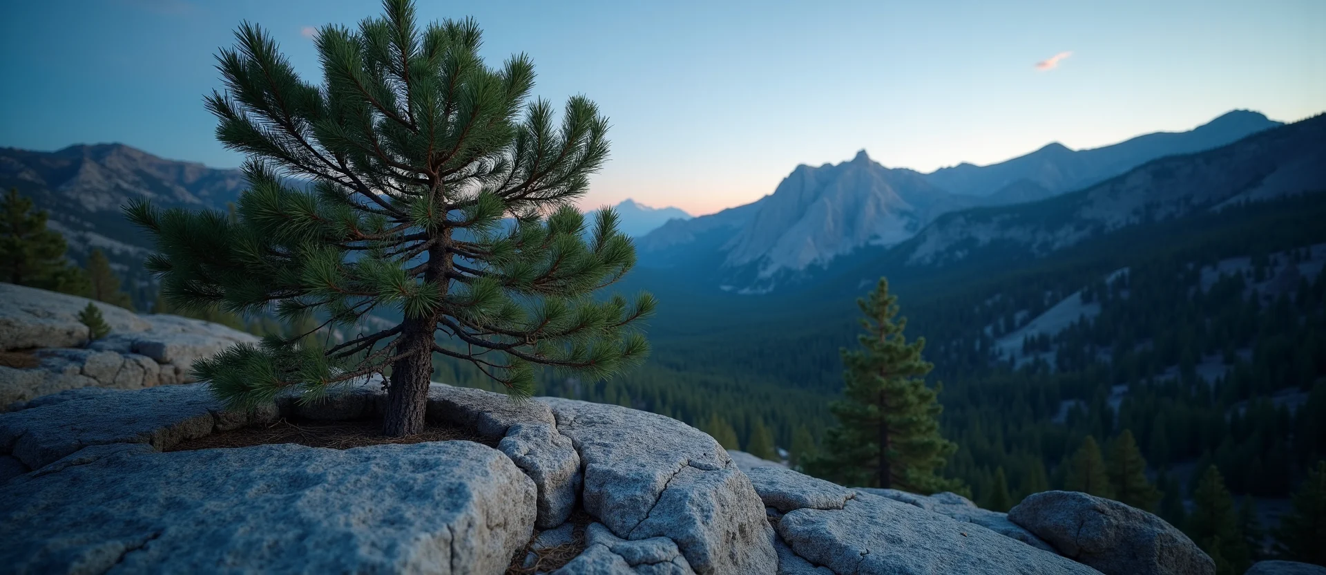 Symbolizing Growth/Resilience: A local Mountain Mahogany tree growing out of a rock cleft. - AI Generated